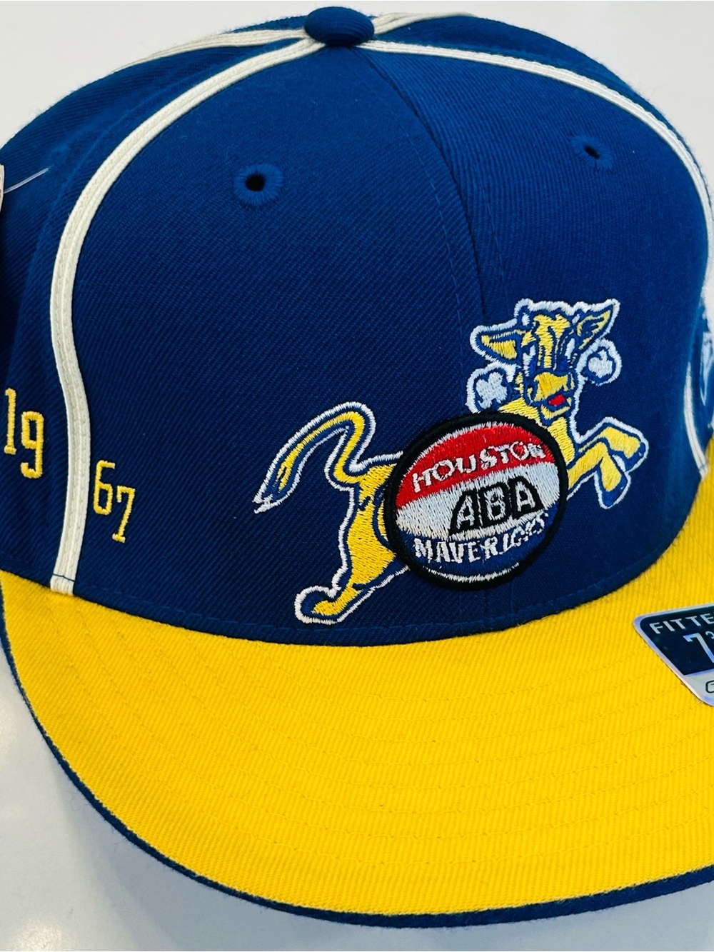 Houston Mavericks ABA Reebok NBA Hardwood Fitted Cap Hat Size 7 3/4 100% Wool